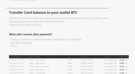 Credit Card Dumps / PayPal 
transfer BTC / Prepard cards